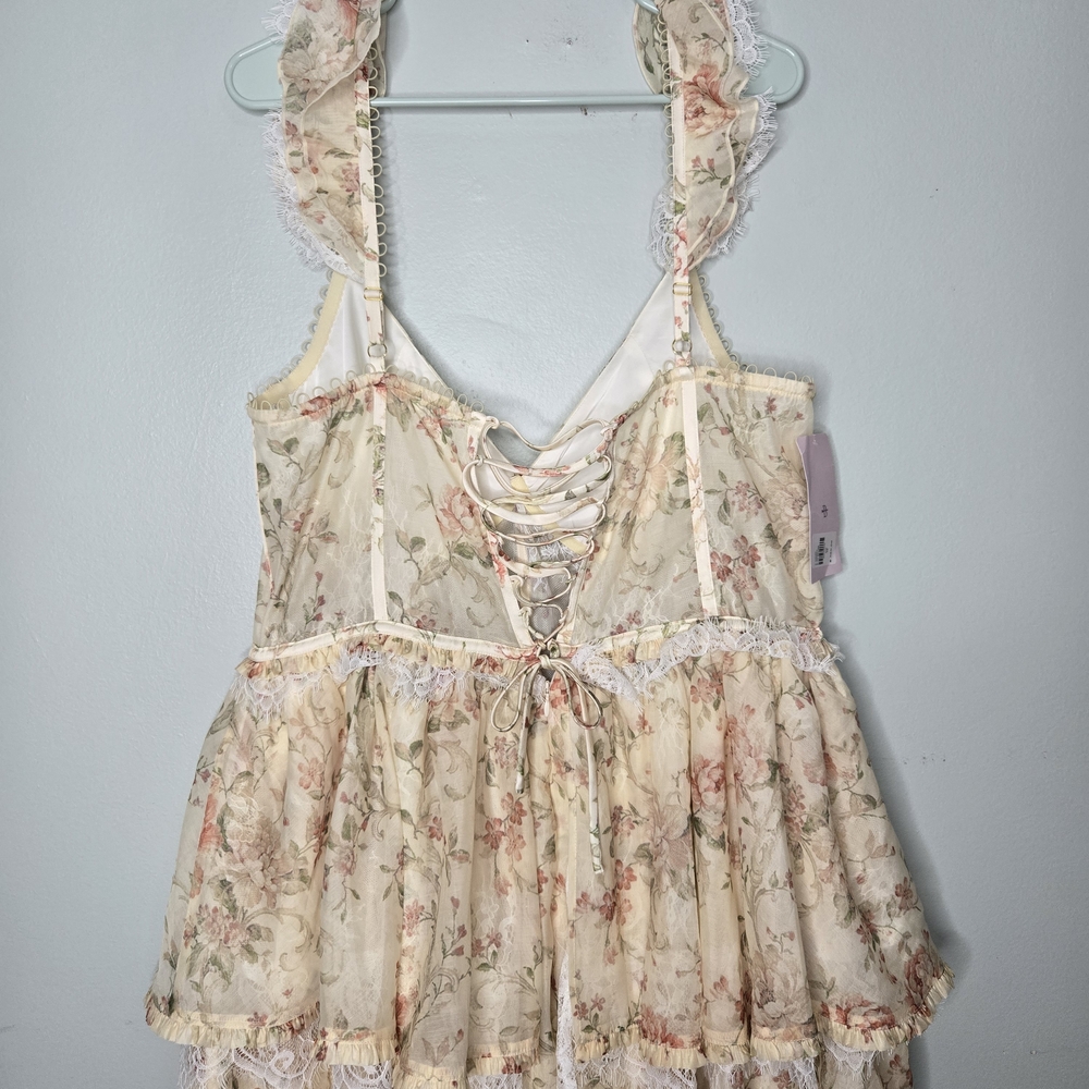 V. Chapman Floral Tiered Maxi Dress in Cream and Pink - Picture 6 of 16